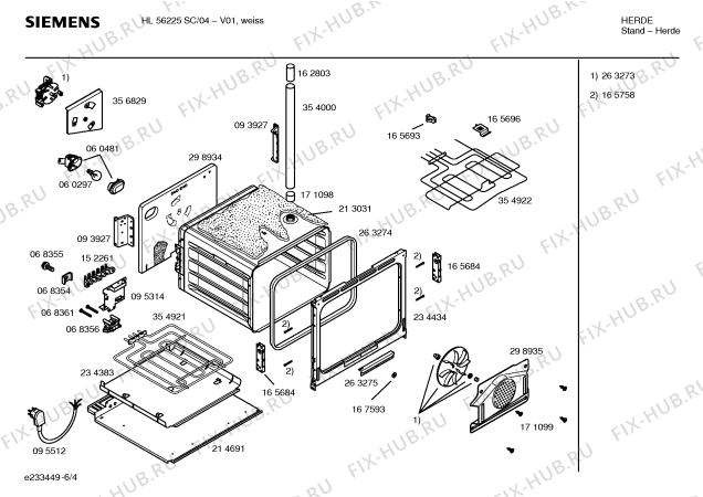 Схема №3 HB53261EU с изображением Изоляция для духового шкафа Siemens 00298934