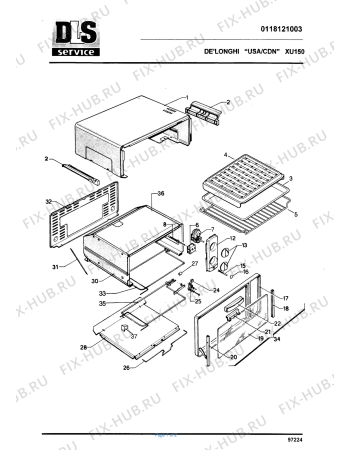 Схема №1 XU150 с изображением Инструкция по эксплуатации для духового шкафа DELONGHI 5718100400