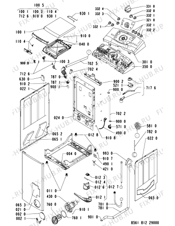 Схема №2 AWA 8095 с изображением Декоративная панель для стиралки Whirlpool 481245210739