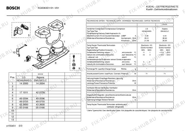Взрыв-схема холодильника Bosch KGS363D1 - Схема узла 03