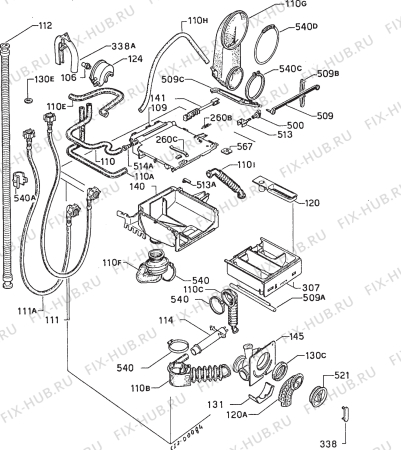 Взрыв-схема стиральной машины Zanussi WDT1055W - Схема узла Hydraulic System 272