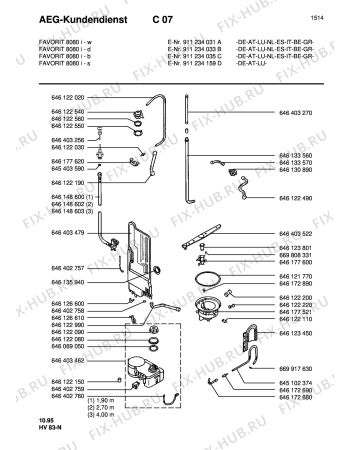 Взрыв-схема посудомоечной машины Aeg FAV8080I-D  ML - Схема узла Water softener 066