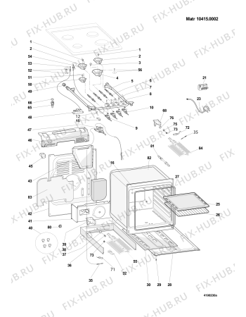 Взрыв-схема плиты (духовки) Indesit K3G2SWG (F064073) - Схема узла