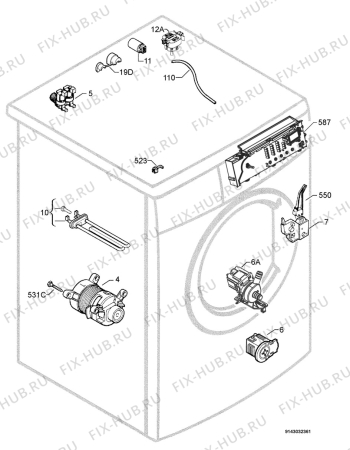 Взрыв-схема стиральной машины Electrolux EWF14589W - Схема узла Electrical equipment 268