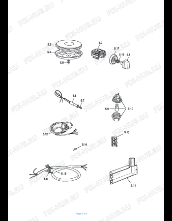 Взрыв-схема плиты (духовки) DELONGHI EEK 8541 - Схема узла 5
