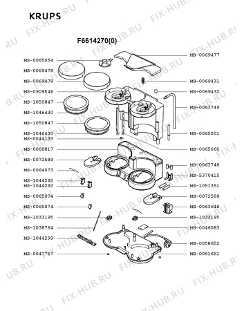 Схема №1 F6614238(0) с изображением Крышка для кофеварки (кофемашины) Krups MS-0069478