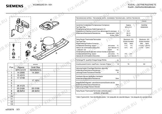 Взрыв-схема холодильника Siemens KG38S22IE - Схема узла 03