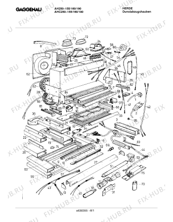 Схема №1 AH250190 с изображением Кабель для электровытяжки Bosch 00156993