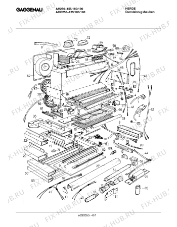 Схема №1 AH250190 с изображением Вставка для электровытяжки Bosch 00097871