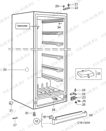 Взрыв-схема холодильника Electrolux EU8216C - Схема узла Housing 001