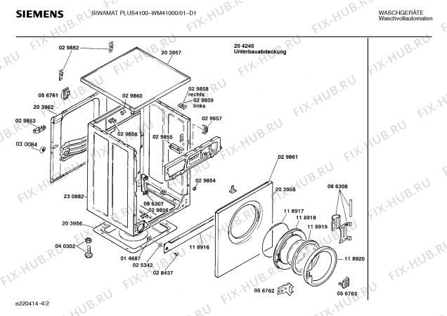 Схема №1 WM41000 SIWAMAT PLUS 4100 с изображением Панель управления для стиралки Siemens 00270594