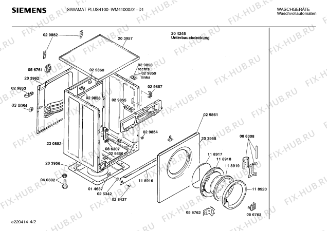 Схема №1 WM41000 SIWAMAT PLUS 4100 с изображением Переключатель для стиралки Siemens 00057431