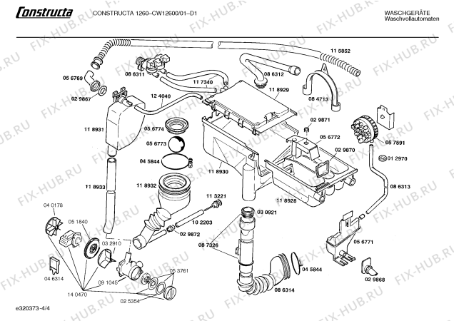 Взрыв-схема стиральной машины Constructa CW12600 CW1260 - Схема узла 04
