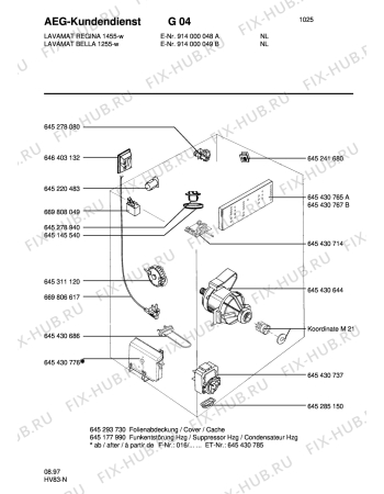 Взрыв-схема стиральной машины Aeg LAVREGINA 1455 - Схема узла Electrical equipment