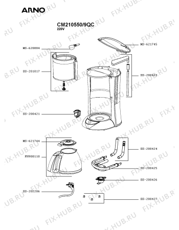 Схема №1 CM210551/9QB с изображением Термостат для кофеварки (кофемашины) Seb SS-200426
