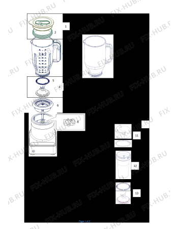 Схема №1 PureMix Jug Blender JB 7192 с изображением Покрытие для блендера (миксера) BRAUN 7322310904
