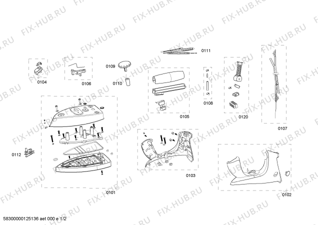 Схема №1 PL1382 PLATINIUM с изображением Ручка для утюга (парогенератора) Bosch 00644100