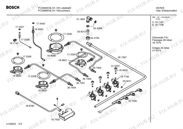 Схема №2 PCD685ENL Bosch с изображением Инструкция по эксплуатации для духового шкафа Bosch 00583684