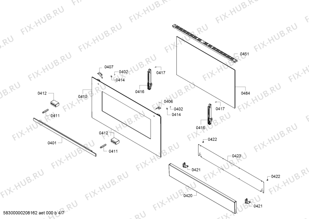 Схема №1 HGK9A9Q51I Bosch с изображением Фронтальное стекло для духового шкафа Bosch 00777413