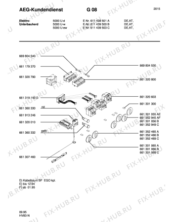 Взрыв-схема плиты (духовки) Aeg COMPETENCE 5000U-W - Схема узла Section5