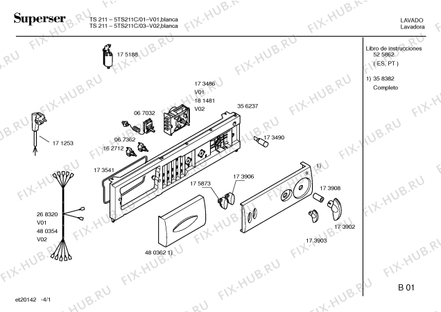 Схема №1 3TS803A TS803 с изображением Программатор для стиралки Bosch 00173486