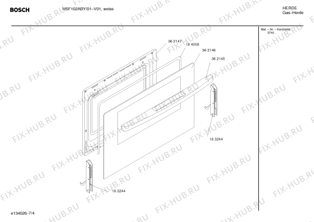 Схема №2 HSF102AEU с изображением Термоэлемент для духового шкафа Bosch 00184014