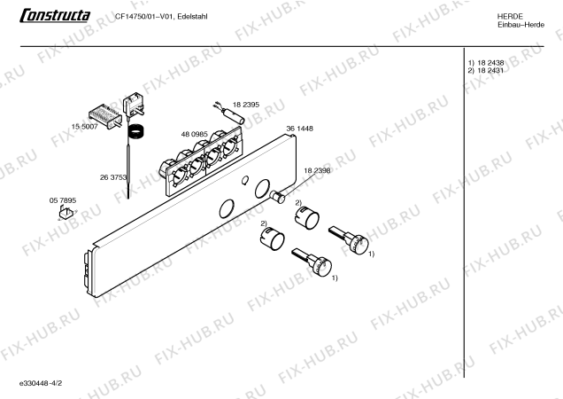 Схема №1 CF14750 с изображением Панель управления для электропечи Bosch 00361448