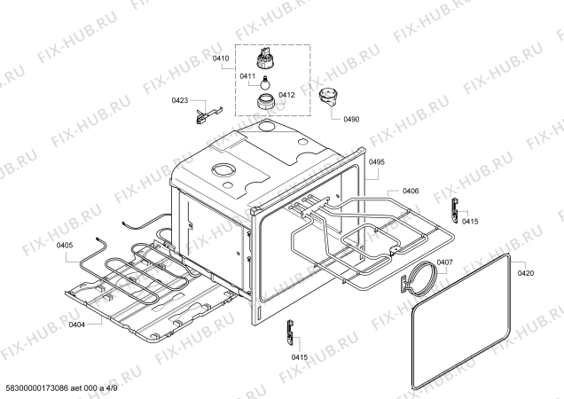 Схема №2 HBM56B551B с изображением Внешняя дверь для электропечи Bosch 00688777