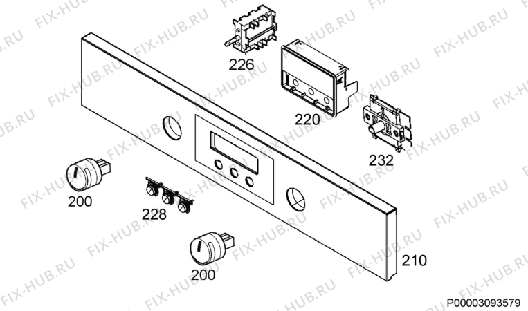 Взрыв-схема плиты (духовки) Ikea MIRAKULOS 30307452 - Схема узла Command panel 037