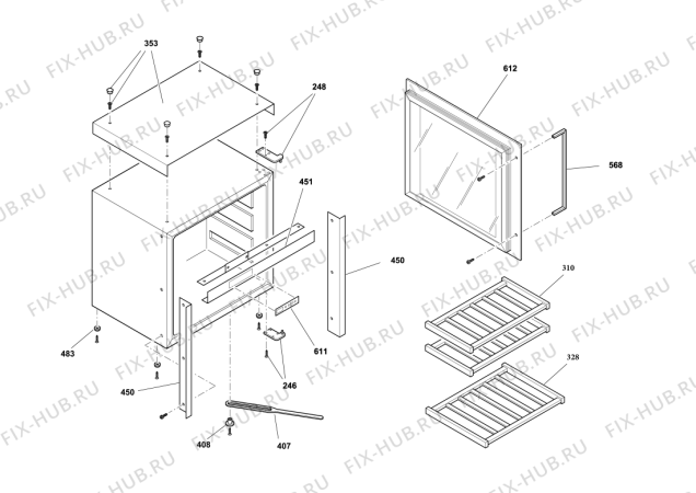 Схема №1 KCBWX 45600 с изображением Всякое для холодильника Whirlpool 488000525664