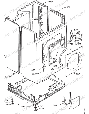 Взрыв-схема стиральной машины Zoppas PS64JE - Схема узла Cabinet + armatures