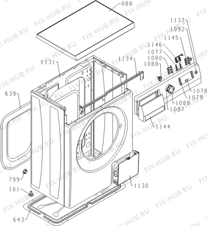 Схема №2 W6222PR/S (449499, PS10/11120) с изображением Обшивка для стиралки Gorenje 450462