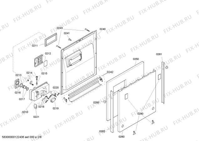 Взрыв-схема посудомоечной машины Bosch SGV55M63EU - Схема узла 02