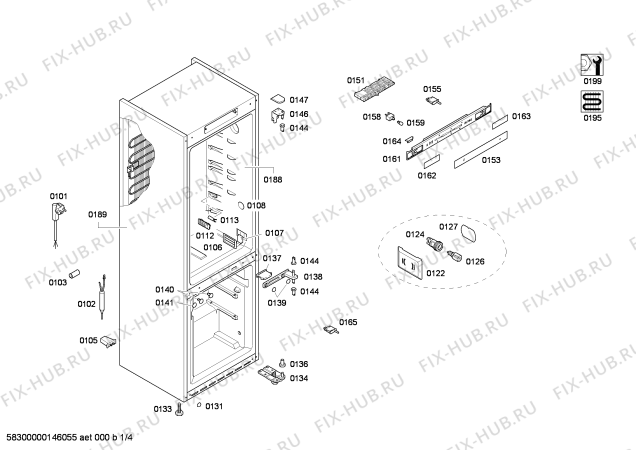 Схема №1 KGN39A76 Smart с изображением Дверь для холодильной камеры Bosch 00248459