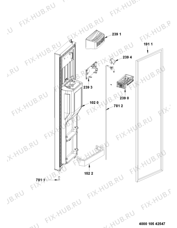 Схема №1 WSN 5556 A+ W с изображением Дверь для холодильной камеры Whirlpool 480132102611
