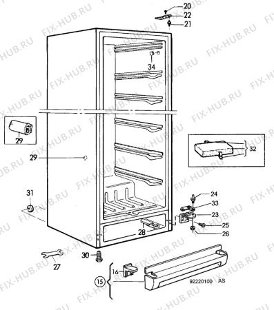 Взрыв-схема холодильника Electrolux EU2503C - Схема узла C10 Cabinet