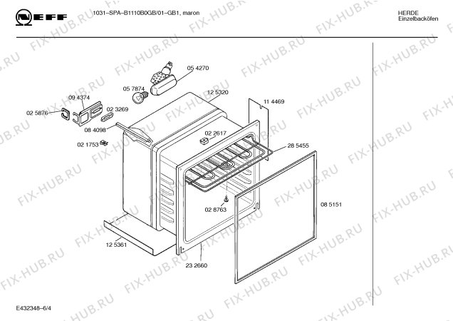 Схема №2 B1110B0GB 1031SPA с изображением Инструкция по эксплуатации для духового шкафа Bosch 00516673