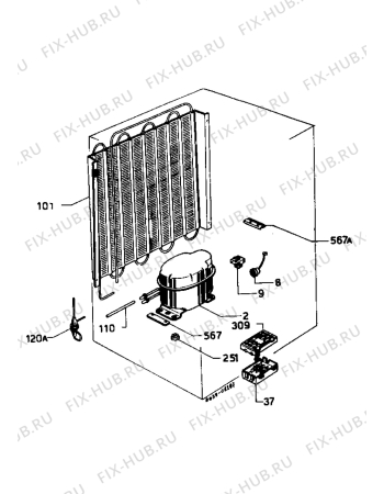 Взрыв-схема холодильника Zanussi Z616/12CM - Схема узла Freezer cooling system