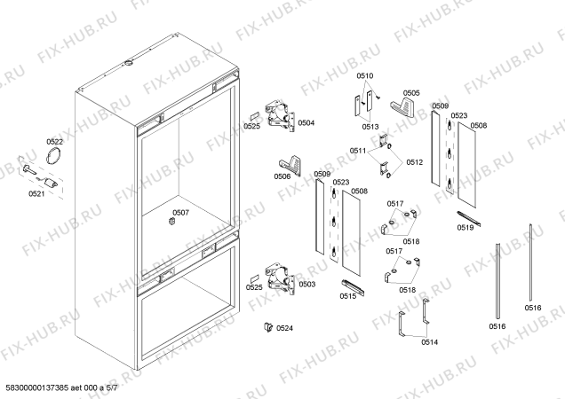 Схема №3 RB491200 с изображением Монтажный набор для холодильной камеры Bosch 00670236