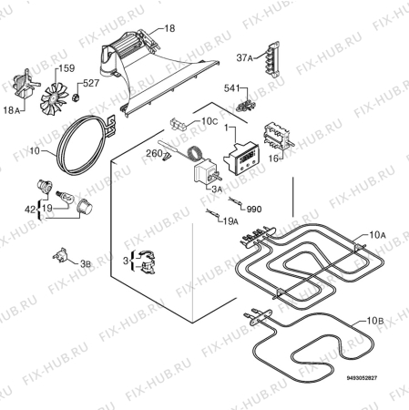 Взрыв-схема плиты (духовки) Privileg 00786976_61339 - Схема узла Electrical equipment 268