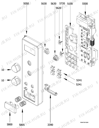 Взрыв-схема микроволновой печи Juno Electrolux JMW2060E - Схема узла Section 3