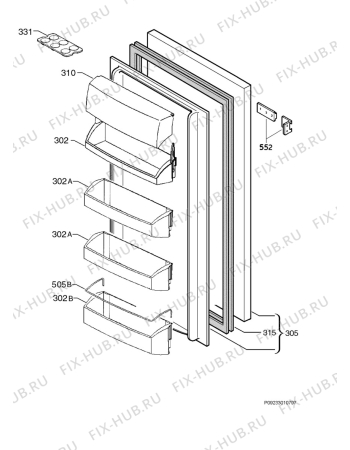 Взрыв-схема холодильника Aeg Electrolux SK71043-4I - Схема узла Door 003