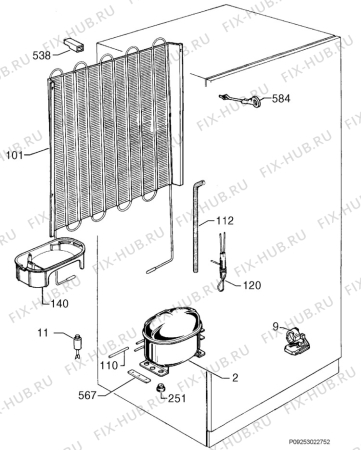 Взрыв-схема холодильника Silentic 195553_41477 - Схема узла Cooling system 017