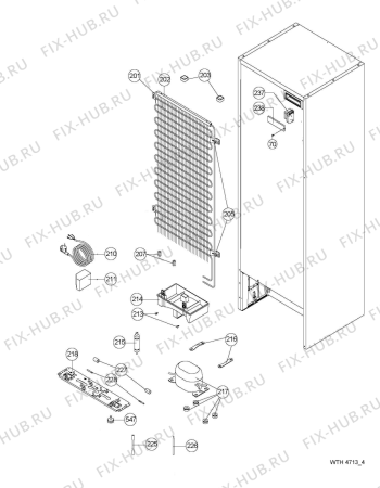 Схема №1 WTH4713 A+M с изображением Электролиния для холодильника Whirlpool 482000002950