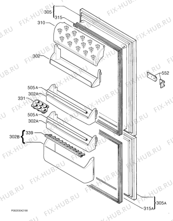 Взрыв-схема холодильника Zanussi ZBB28650SA - Схема узла Door 003