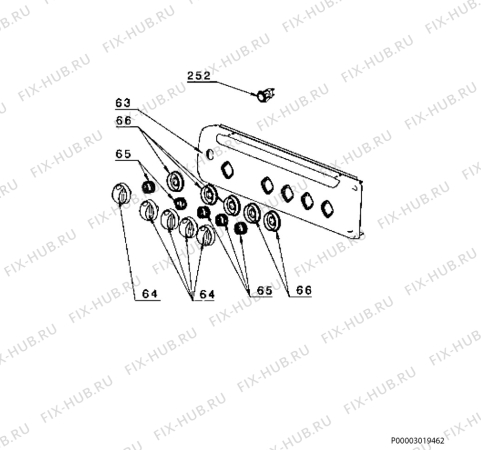 Взрыв-схема плиты (духовки) Zanussi ZCG556GW - Схема узла Command panel 037