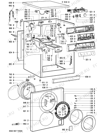 Схема №1 WAK 6560/2 с изображением Обшивка для стиральной машины Whirlpool 481245213811