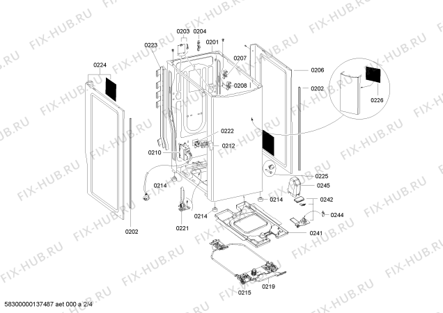 Взрыв-схема стиральной машины Bosch WOT22592 - Схема узла 02