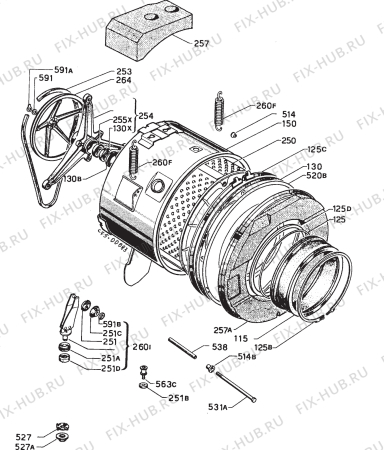 Взрыв-схема стиральной машины Zanussi WDT1055W - Схема узла Functional parts 267