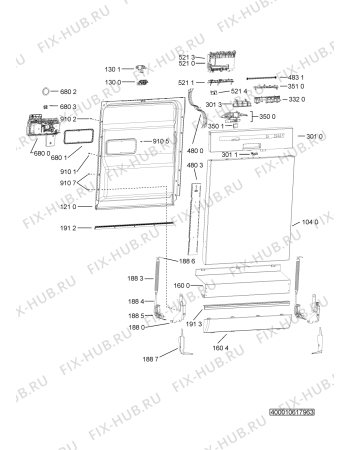 Схема №2 ADP 4559 IX с изображением Блок управления для посудомоечной машины Whirlpool 481010695333